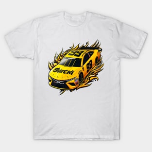 Cool yellow Nascar car, greatest grand prix champion T-Shirt